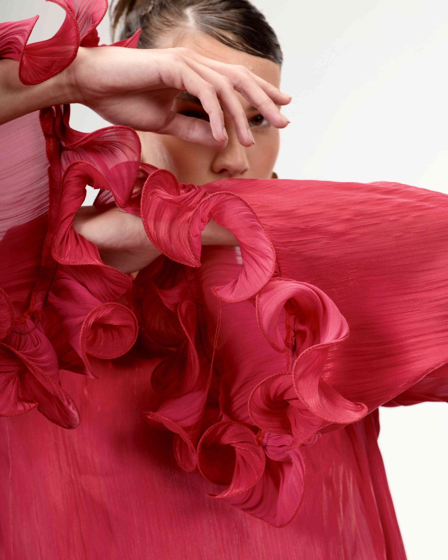 Organza Blouse with Ruffles