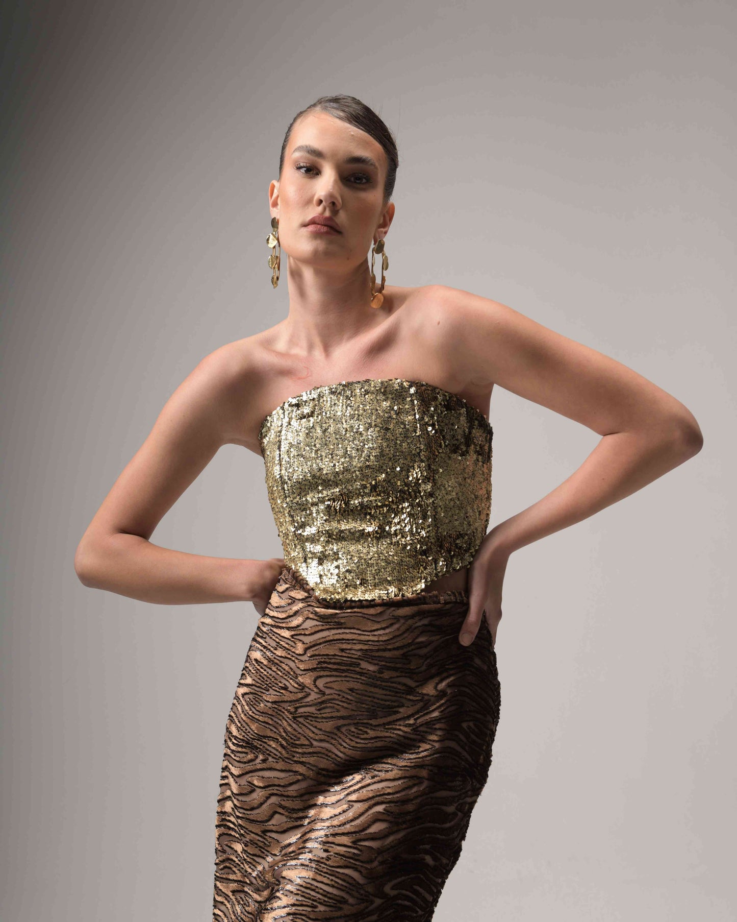 Animal Print Maxi Silk Skirt