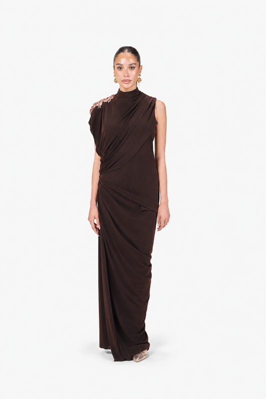 Limited Edition Hand-made Draped Maxi Dress