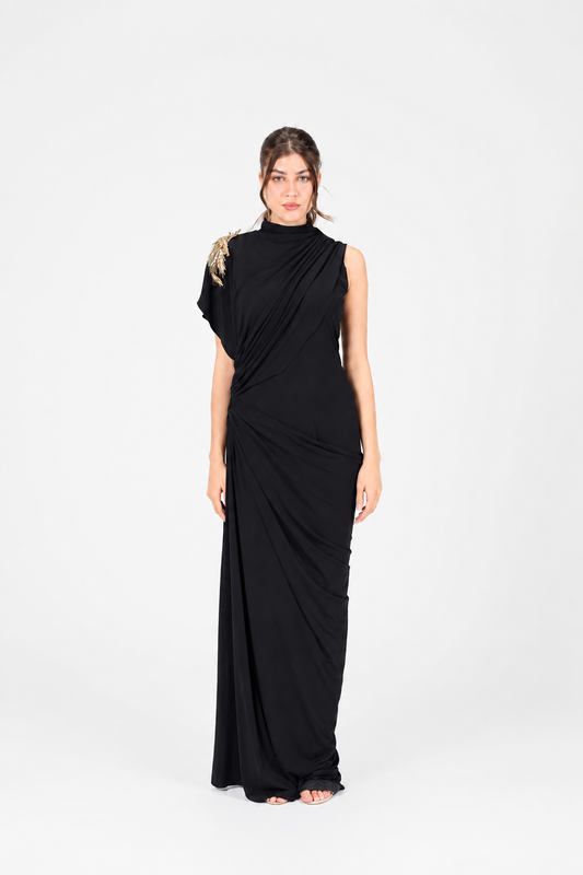 Limited Edition Hand-made Draped Maxi Dress